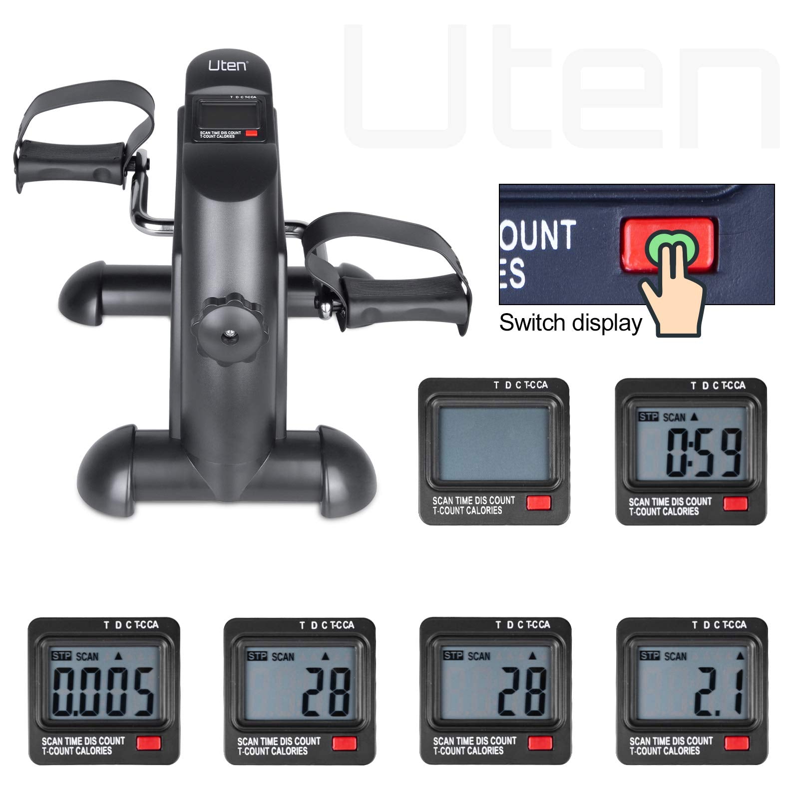 Zogin Mini Exercise Bike, Under Desk Pedal Exerciser Arm And Leg Exercise Cycle Bike With Lcd Screen Displays (Black)