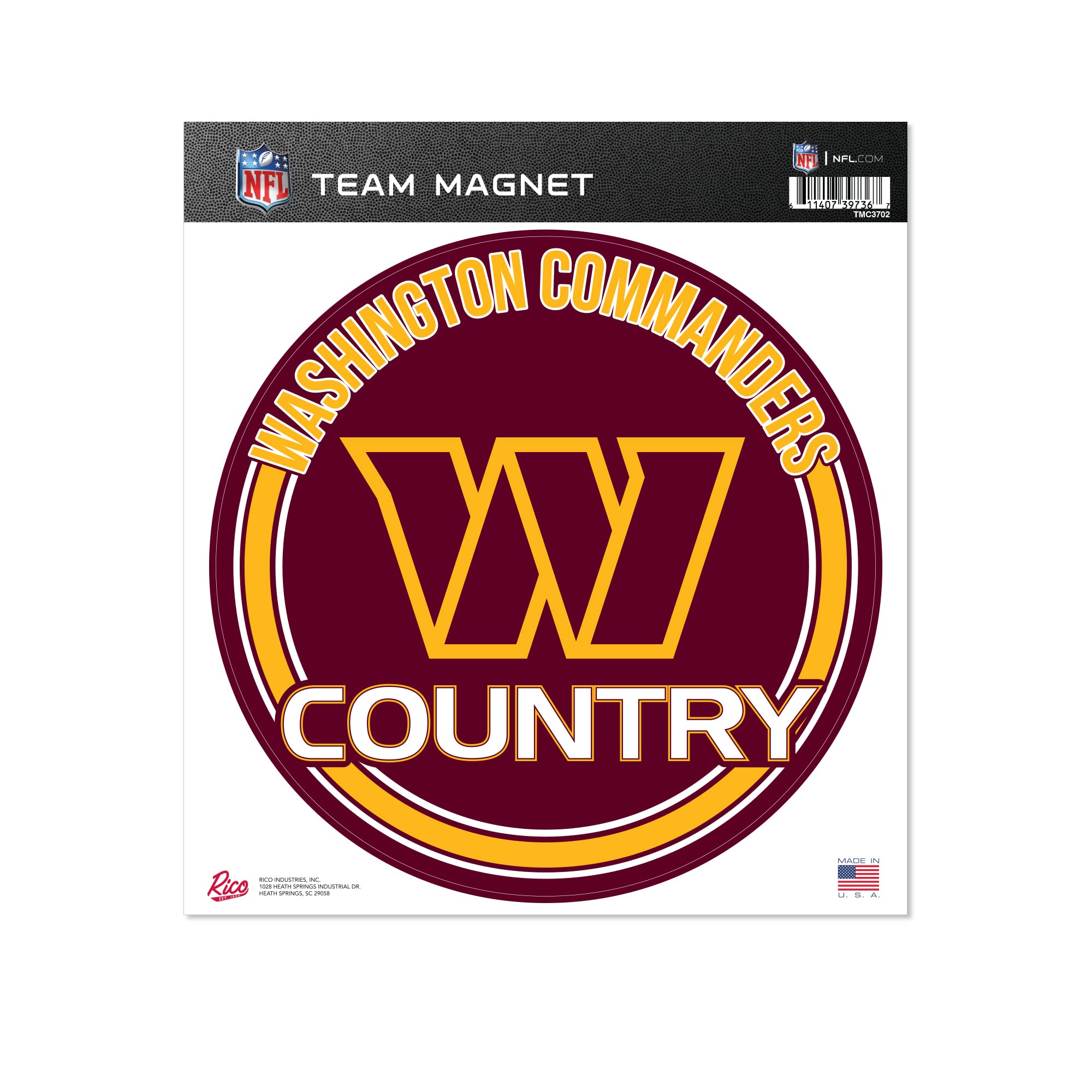 Rico Industries Nfl Washington Commanders 8'' Round Magnet
