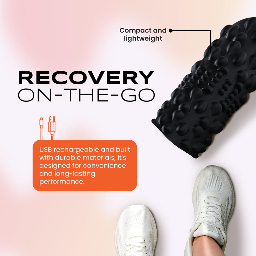 PURSONIC Vibrating Foam Roller - Deep Tissue Massage for Muscle Recovery - 5 Intensity Levels, USB Rechargeable, Durable & Light