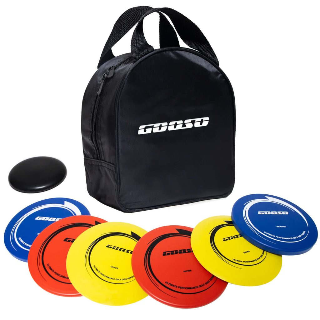 Disc Golf Set - Driver, Mid-Range And Putter Discs With Disc Golf Bag For Outdoor And Backyard, Comfortable Plastic, 6 Pack