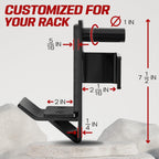 Yes4All J-Hooks Barbell Holder For Power Rack - J Hook Weight Rack / Fitness Racks J Hook - Fit 2X2 Inch Square Tube (Pair)