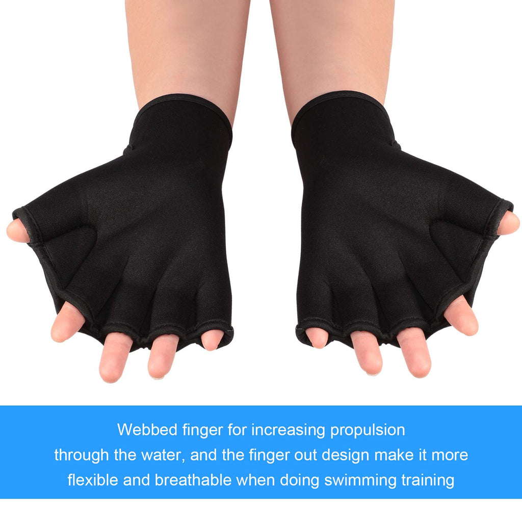 2 Pairs Swimming Gloves Aquatic Swim Training Gloves Neoprene Gloves Webbed Fitness Water Resistance Training Gloves For Swimmin