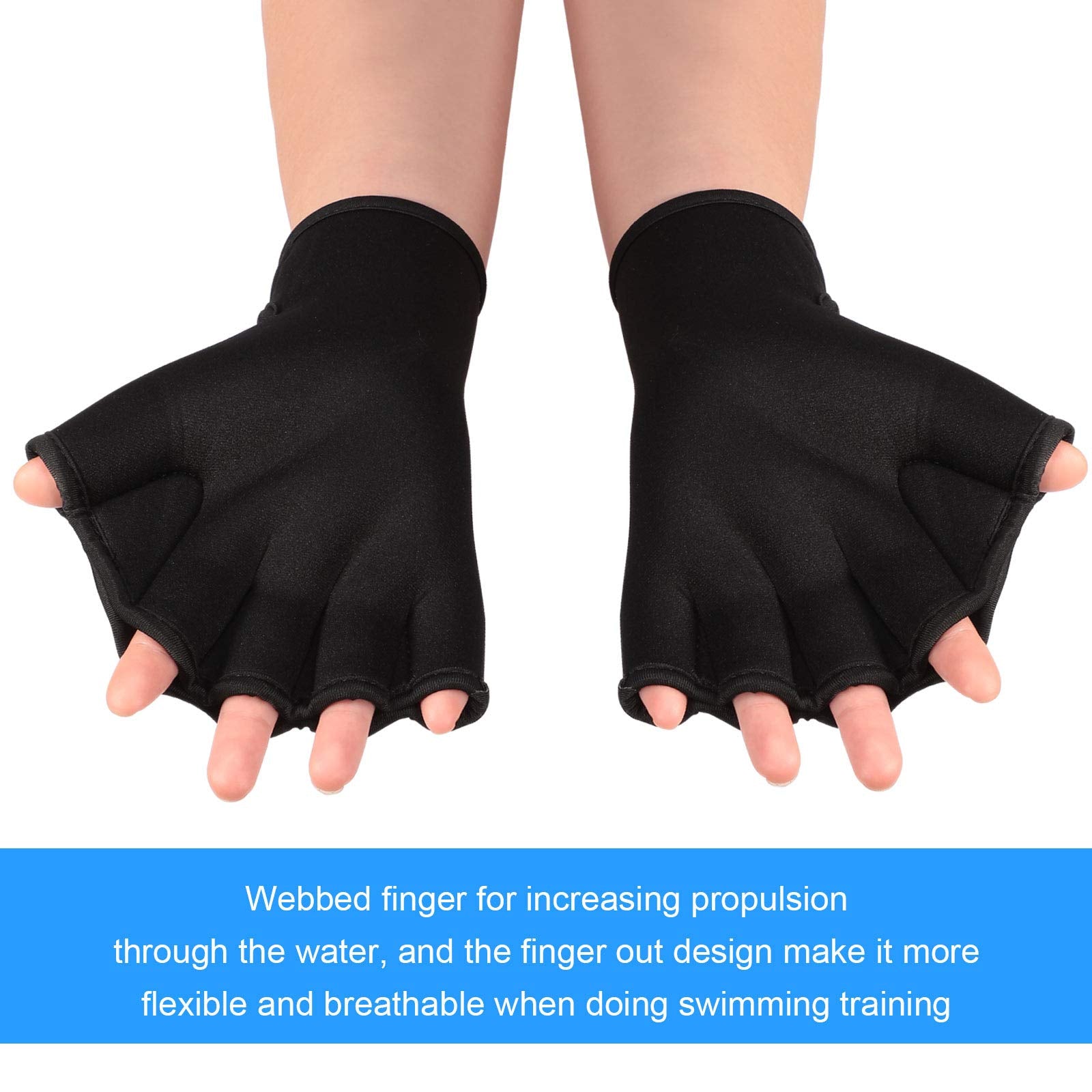 2 Pairs Swimming Gloves Aquatic Swim Training Gloves Neoprene Gloves Webbed Fitness Water Resistance Training Gloves For Swimmin