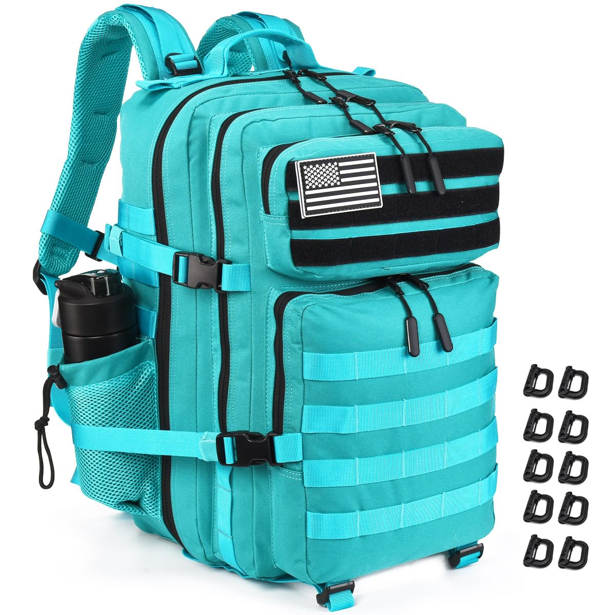 R.SASR Military Tactical Backpack 45L Large Tactical Backpack for Men, Hiking Rucksack With Bottle Holder (Blue)