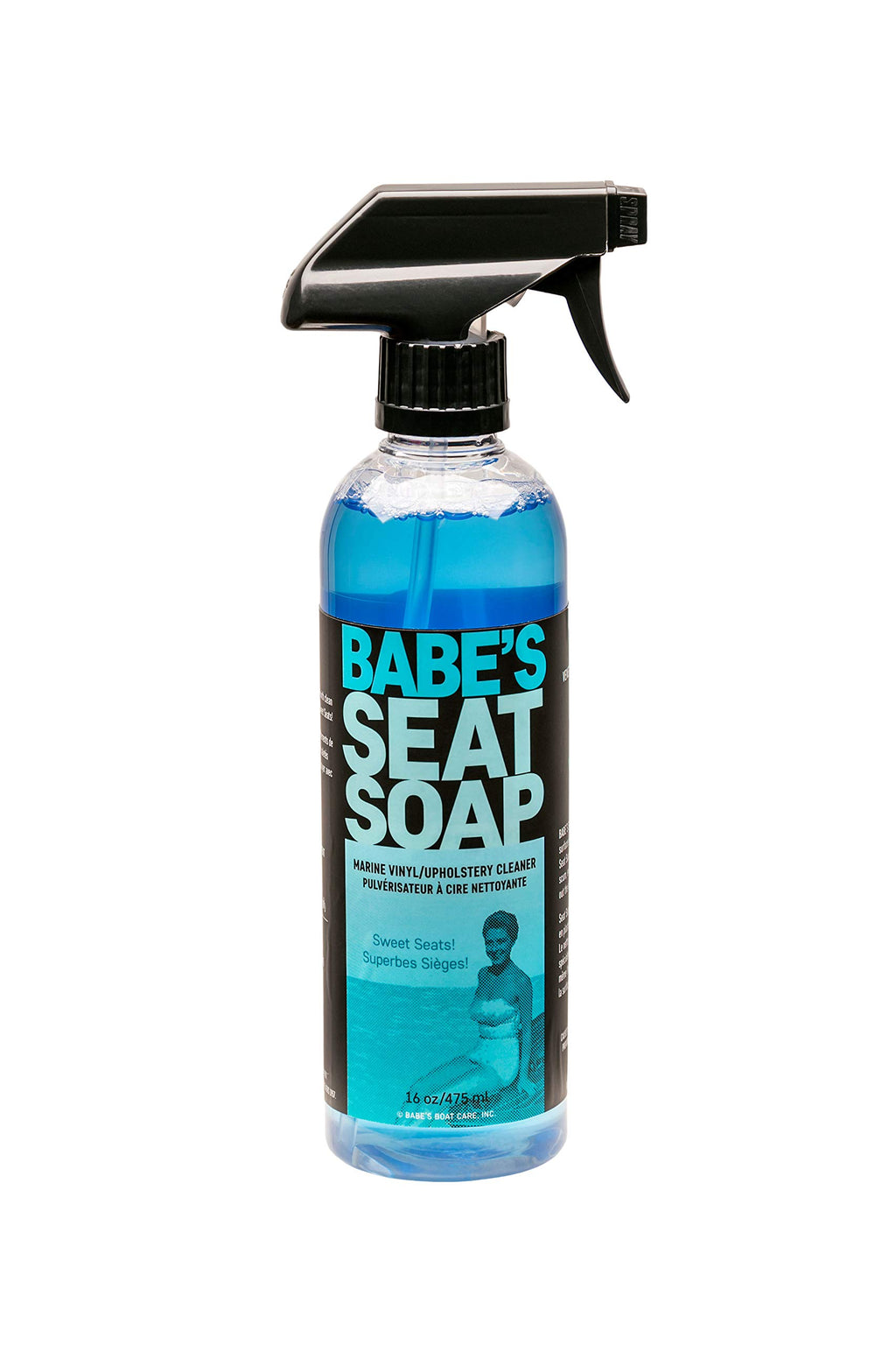 Babes Seat Soap Boat Vinyl And Upholstery Cleaner - 16 Oz. Spray Bottle - Cleans, Protects, And Enhances Marine Vinyl, Plastic,