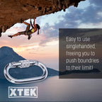 Climbing Carabiner - Uiaa & Ce Rated 25 Kn 5620 Lb - Heavy Duty Rugged Terrain Locking Carabiner Clip - Industrial Strength Cara