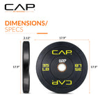 Cap Barbell Budget Olympic Bumper Plate With Yellow Logo, Black, 35 Lb Single