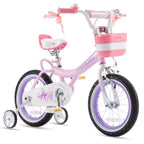 Royalbaby Jenny Princess 14'' Kids Bike With Enclosed Chain Guard, Training Wheels, Basket, Bell & Tool Kit For Ages 3 To 5, Pin