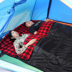Redcamp Large Cotton Double Sleeping Bag For Adults, 2 Person Cold Weather Warm Queen Size Flannel Sleeping Bags For Camping, Bl