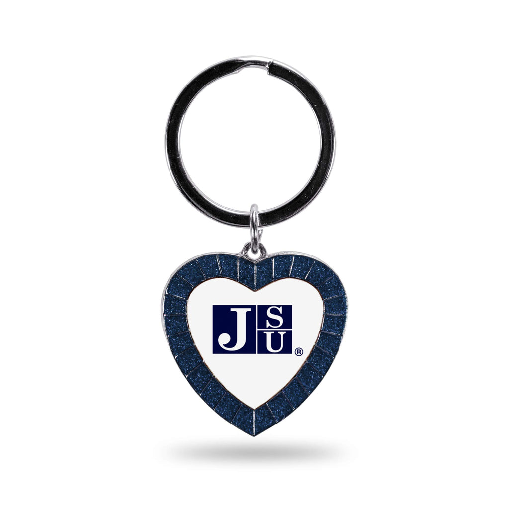 Rico Industries Ncaa Jackson State Tigers Ncaa Rhinestone Heart Colored Keychain, Navy, 3-Inches In Length
