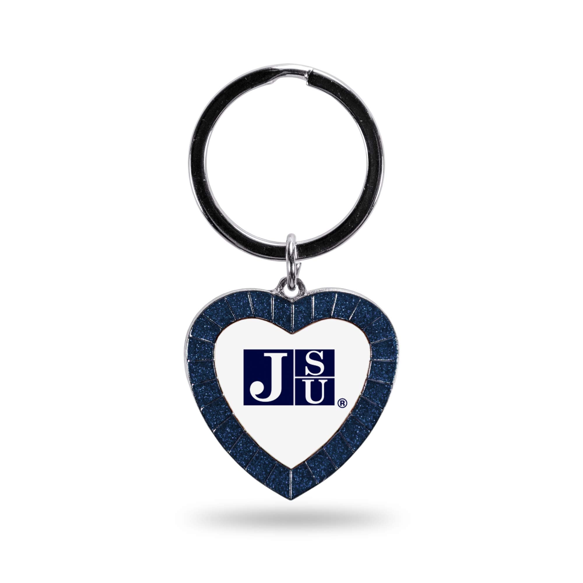 Rico Industries Ncaa Jackson State Tigers Ncaa Rhinestone Heart Colored Keychain, Navy, 3-Inches In Length