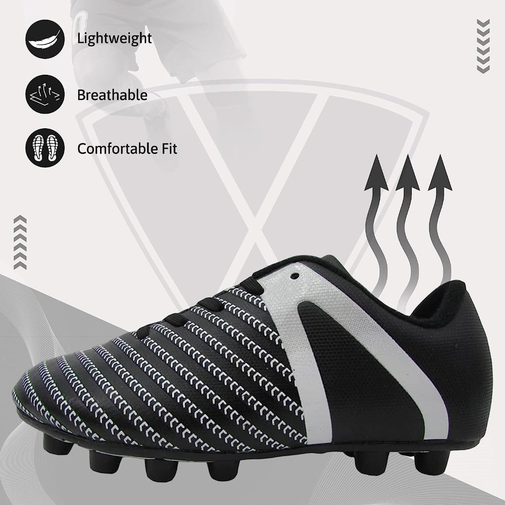 Impact Firm Ground Soccer Shoes -Black/White - Vizari Sports