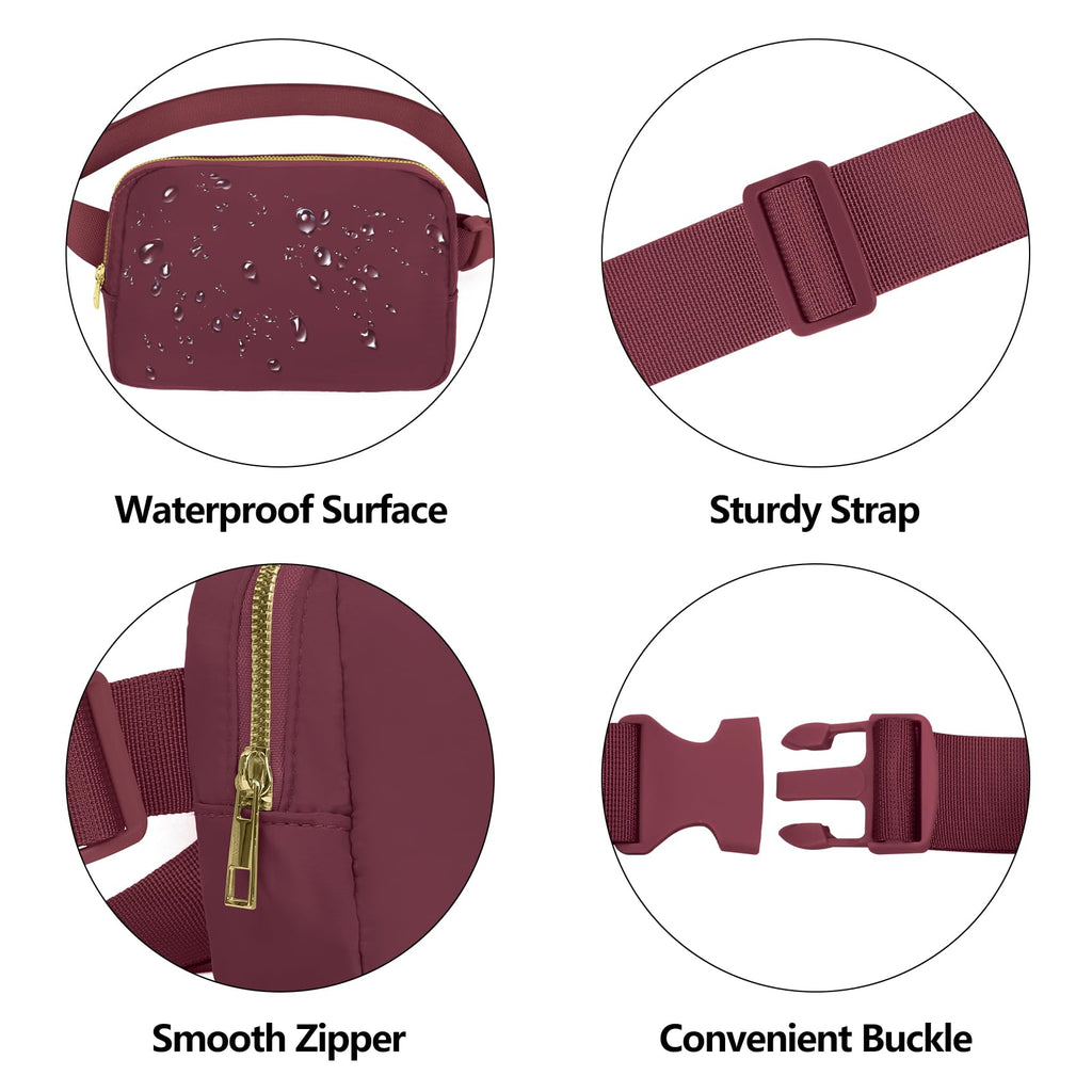 Vorolo Fanny Pack Christmas Gift For Women And Men Crossbody Bag Belt Bag Bum Bag With Adjustable Strap For Sportswine Red