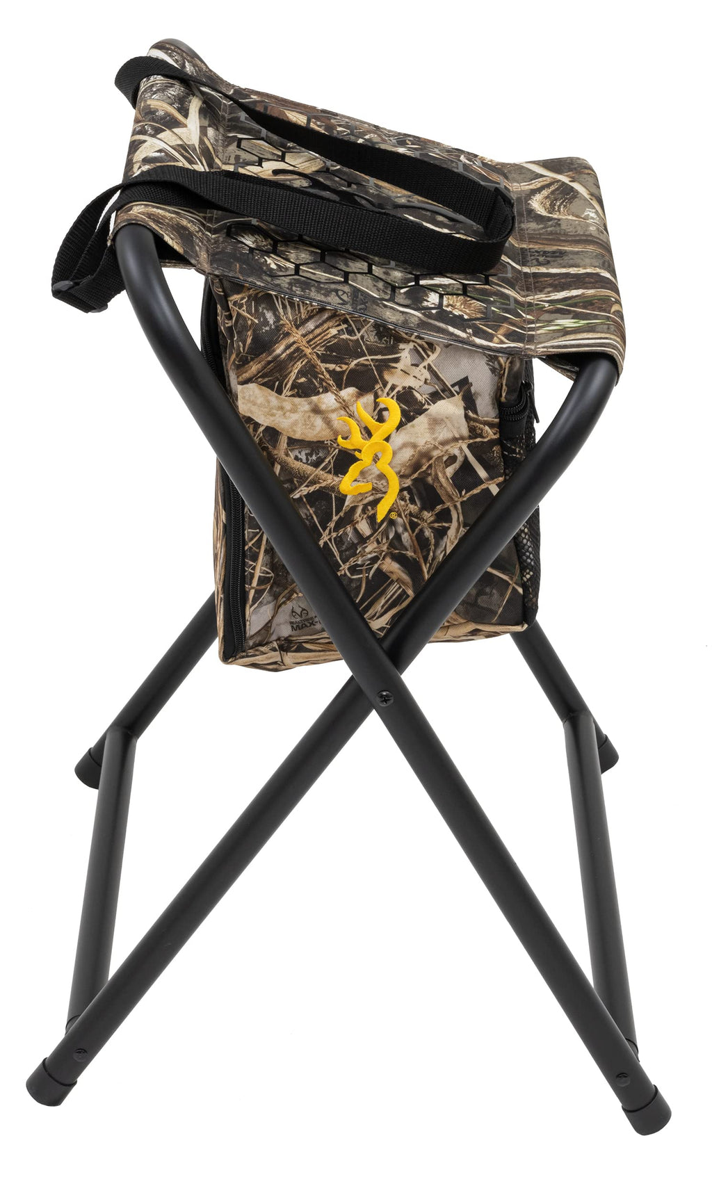 Browning Steadyready Hunting Chair - Compact And Foldable Steel Frame Stool With Exra-Wide Angled Anti-Slip Seat And Realtree Ma