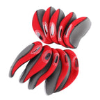 Dilwe 10 Pcs Golf Putter Protector, Wedge Neoprene Iron Head Cover With Zipper Long Neck See Through Window Golf Covers (Gray+Re