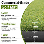 Bearwill Golf Mat 31Mm, 5Ft X 5Ft Golf Hitting Mat For Indoor Outdoor Practice, High-Elasticity Elite Artificial Grass Simulator
