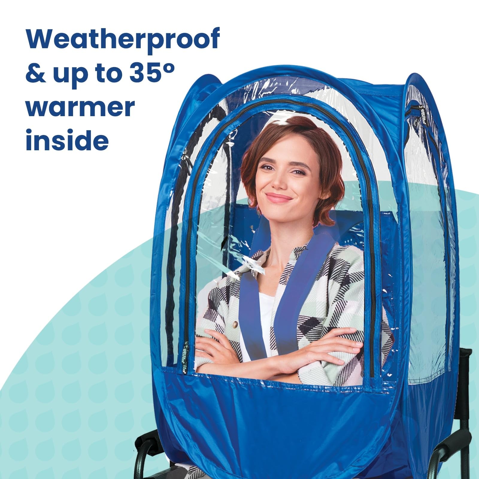 Weatherpod Small Upper-Body Pod With Straps- 1-Person Wearable Weather Protection From Cold, Wind And Rain In Stadium Seating Or