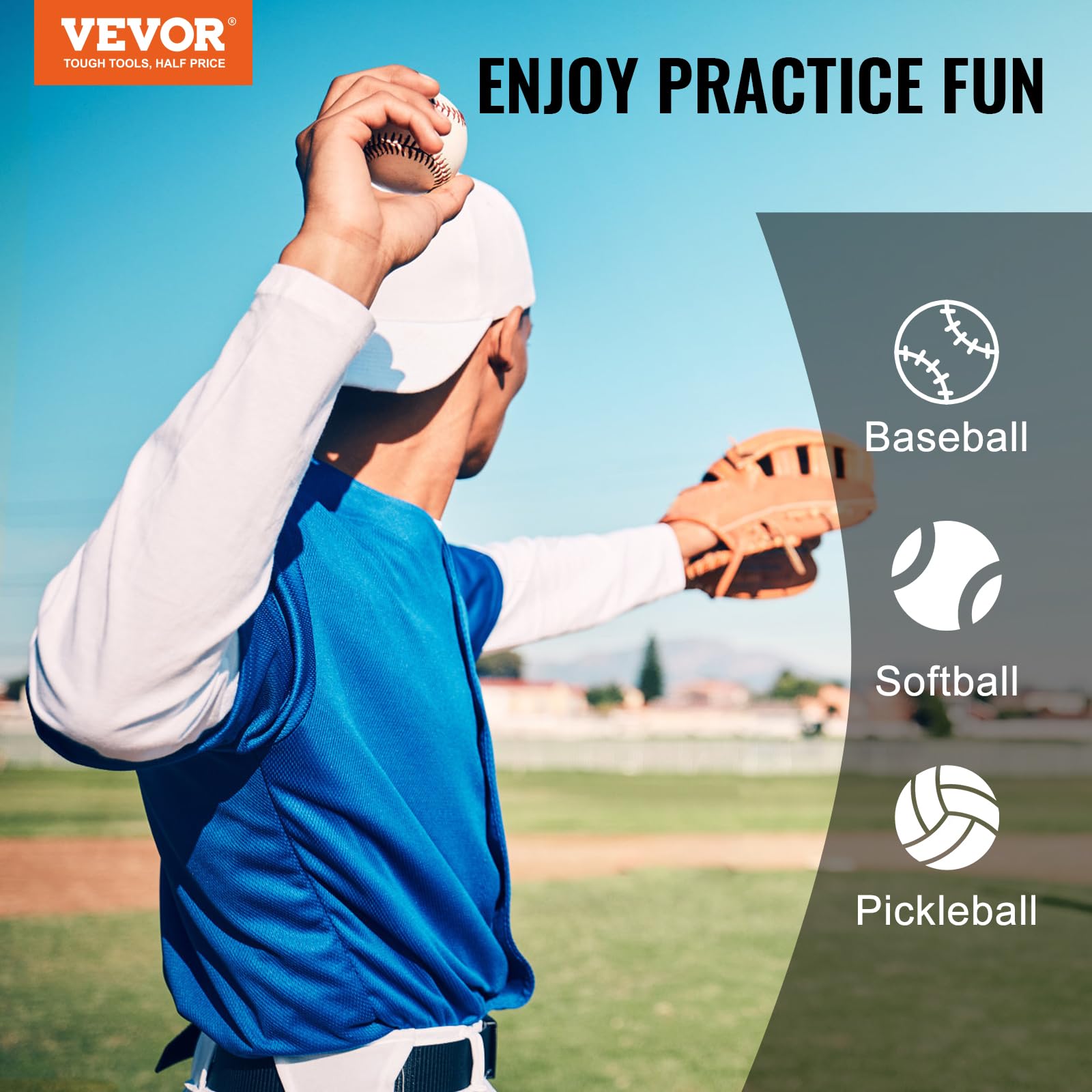 Vevor 9 Hole Baseball Net, 21''X29'' Softball Baseball Training Equipment For Hitting Pitching Practice, Heavy Duty Height Adjus
