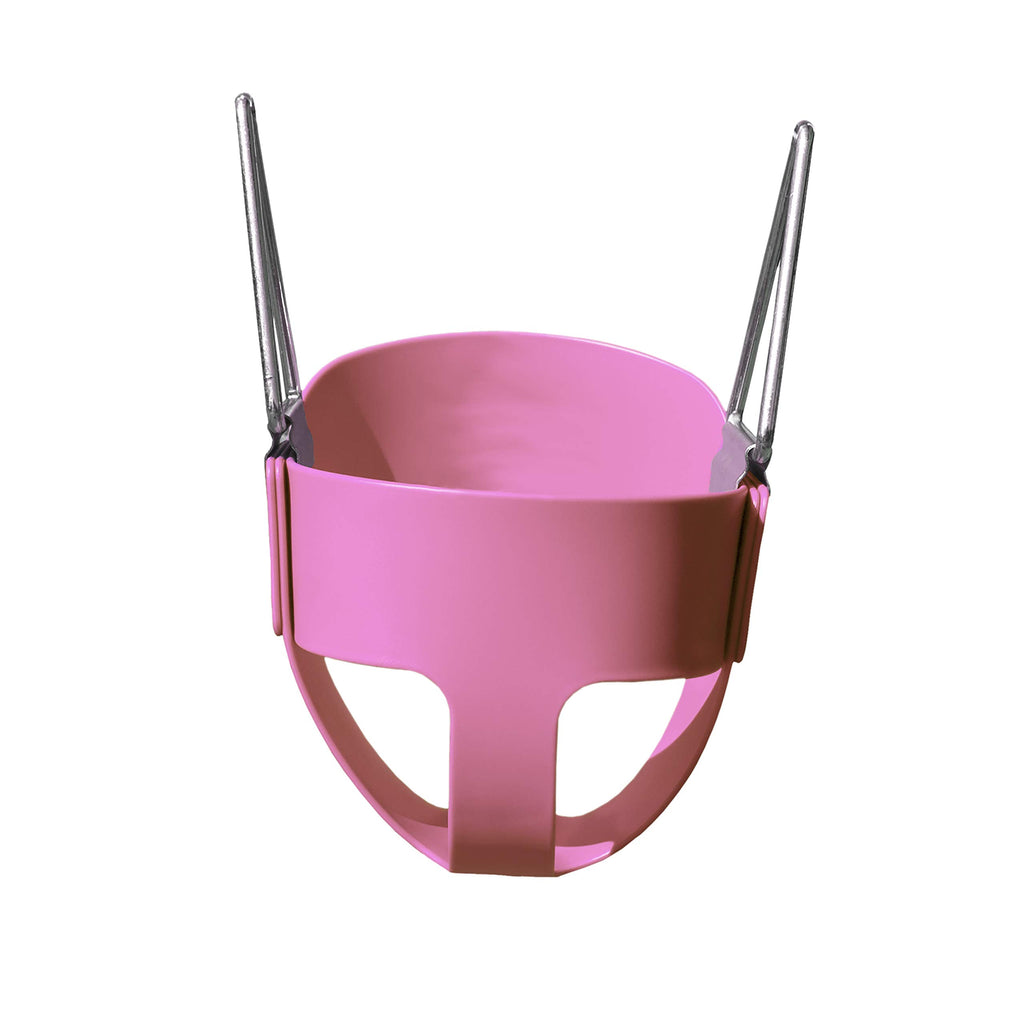 Gorilla Playsets 04-0008-Pk/Pk Full Bucket Toddler Swing, Pink Bucket, Pink 60'' Plastic Coated Chains, 50 Lb Capacity