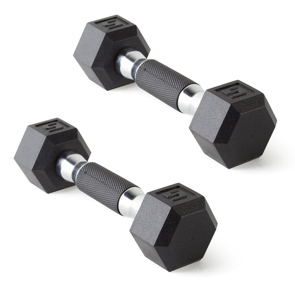 Cap Barbell Coated Dumbbell Weights With Padded Grip, Pair, 5 Lbs