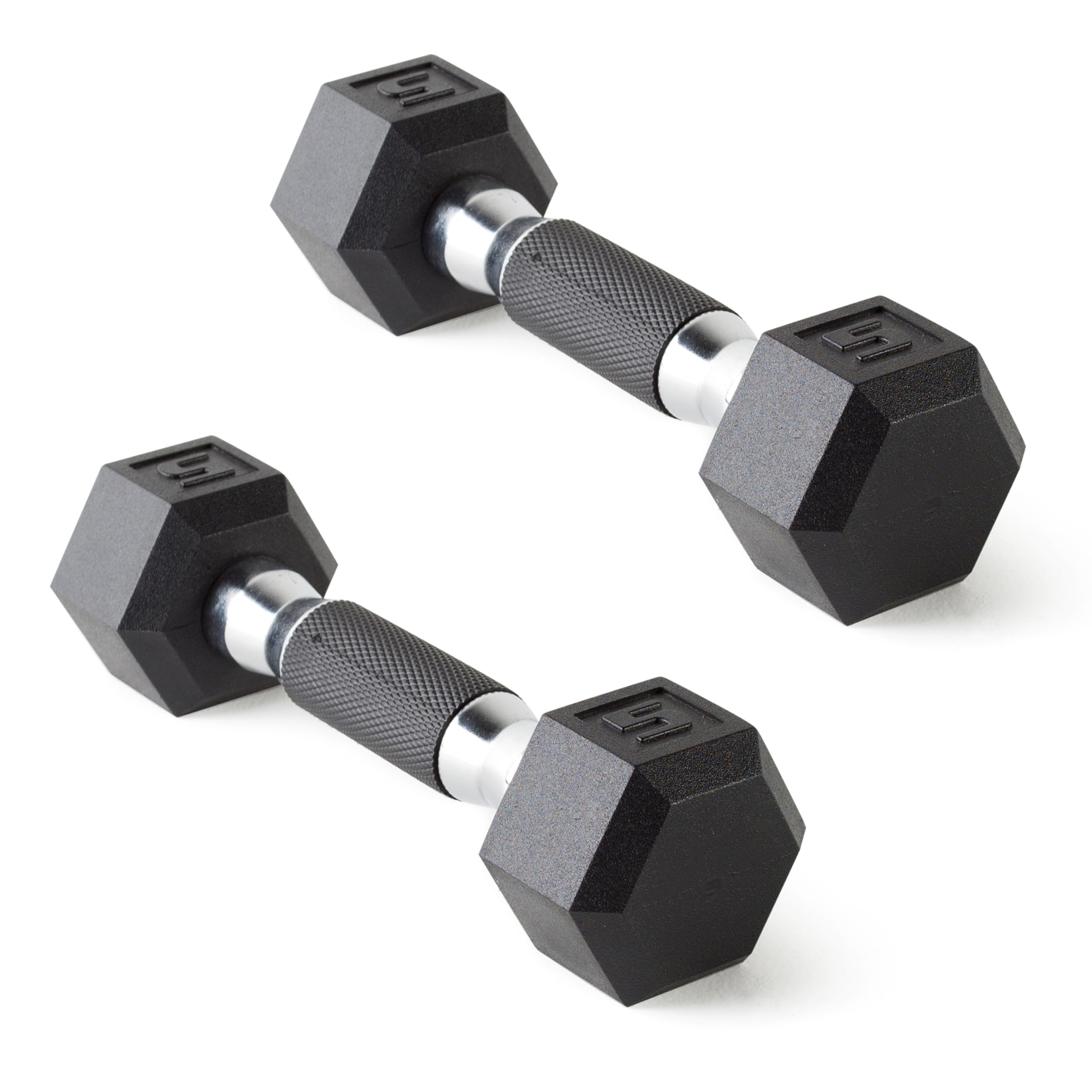 Cap Barbell Coated Dumbbell Weights With Padded Grip, Pair, 5 Lbs