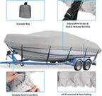 Mancro Bass Boat Cover 16-18.5Ft, Trailerable Waterproof Boat Covers, Fits V-Hull, Tri-Hull, Runabout Bowrider & Fishing Boats,