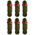 Triwonder 13Ft Reflective Guyline, 4Mm Nylon Tent Rope Paracord Cord With Guyline Adjuster For Camping Tent (Dark Green - 6 Pack