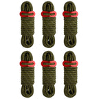Triwonder 13Ft Reflective Guyline, 4Mm Nylon Tent Rope Paracord Cord With Guyline Adjuster For Camping Tent (Dark Green - 6 Pack