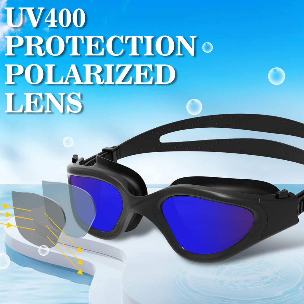 Win.Max Polarized Swimming Goggles Swim Goggles Anti Fog Anti Uv No Leakage Clear Vision For Men Women Adults Teenagers (All Bla
