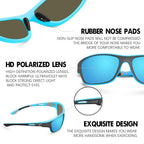 Kuguaok Polarized Sports Sunglasses For Men Driving Cycling Fishing Sun Glasses 100% Uv Protection Goggles