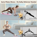 Foldable Pilates Reformer Board for at Home Workout, Pilates Board with Resistance Bands & Timer, Multifunctional Home Pilates E