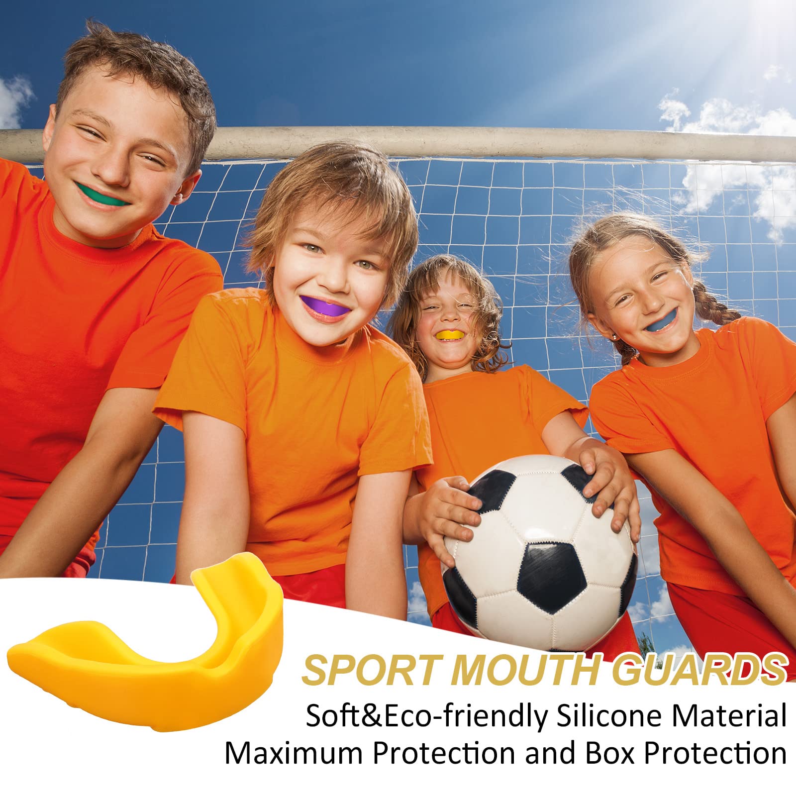 Bbto 6 Pieces Sports Mouth Guard For Kids, Athletic Mouthguard For Boxing Football Hockey Karate Basketball(Multiple Color, Clas