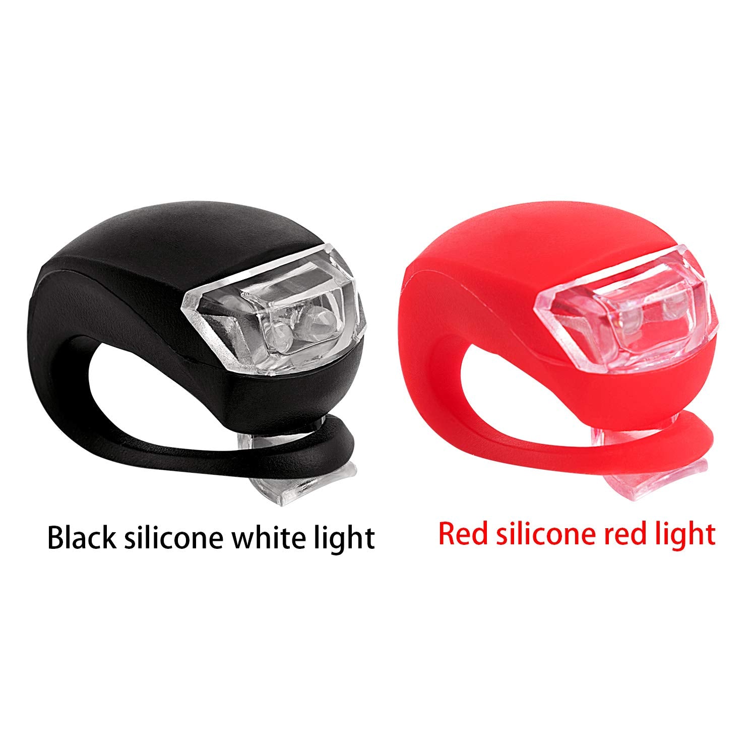 8 Pack Bicycle Light, Silicone Led Bike Light Set, 4 Pcs Bike Headlight And 4 Pcs Taillight (Red & White)-Multi-Purpose Waterpro