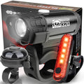 BLITZU Bike Lights, Super Bright Bicycle USB-C Rechargeable Headlight, Taillight & Bell Set, Waterproof Safety Front & Rear Back