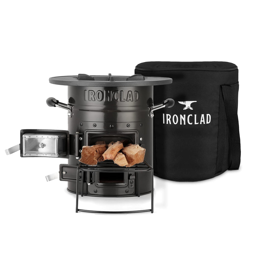 Supply Rocket Stove - Camping Wood Stove For Emergency Preparedness, Survival, Off Grid Living Supplies - Portable Wood Burning 