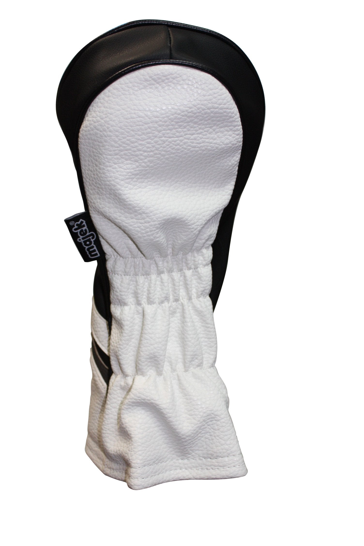 Majek Golf Headcovers Black And White Leather Style 1, 3, 5, H Driver Hybrid And Fairway Head Covers Fits 460Cc Drivers