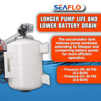 Seaflo 55-Series Water Pump And Accumulator Tank System - 12V Dc, 5.5 Gpm, 60 Psi, 2 Gallon Tank