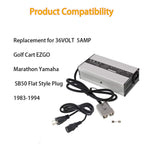 Wflnhb 36Volt 5Amp Battery Charger Replacement For Golf Cart Ezgo Marathon Yamaha Sb50 Flat Style Plug 83-94
