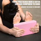 2 Pcs Yoga Blocks, 9x6x3 Foam Blocks Yoga Props for Pilates Stretching and Meditation Exercise Blocks Lightweight Yoga Essential