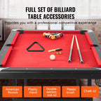 VEVOR Billiards Table, 7 ft Pool Table, Portable Foldable Space-Saving Table, Billiard Table Set Includes Balls, Cues, Chalks an