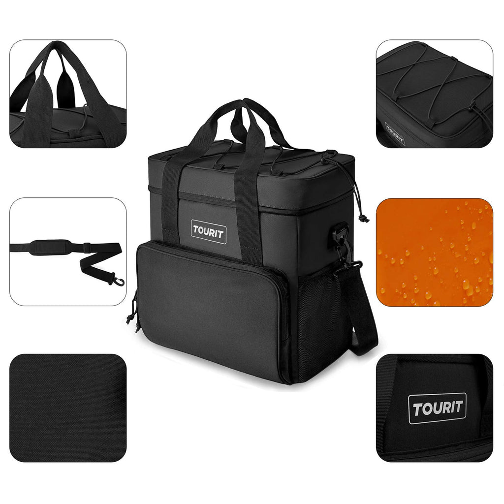 Tourit Cooler Bag 35-Can Insulated Soft Cooler Portable Cooler Bag 24L Lunch Coolers For Picnic, Beach, Work, Trip, Black