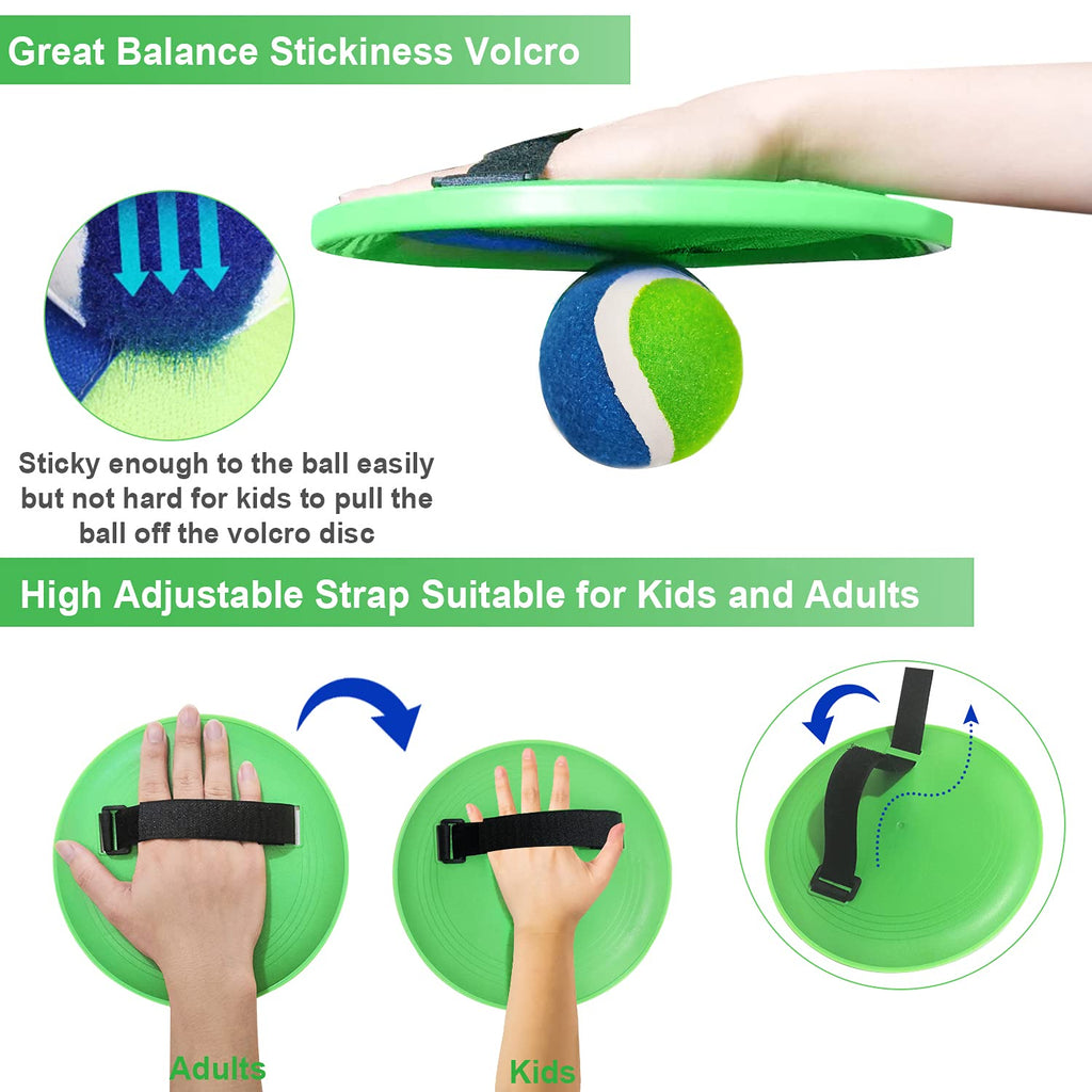 Jalunth Ball Catch Paddle Set Games - Beach Toys Pool Back Yard Outdoor Games Backyard Throw Toss Age 3 4 5 6 7 8 9 10 11 12 Yea