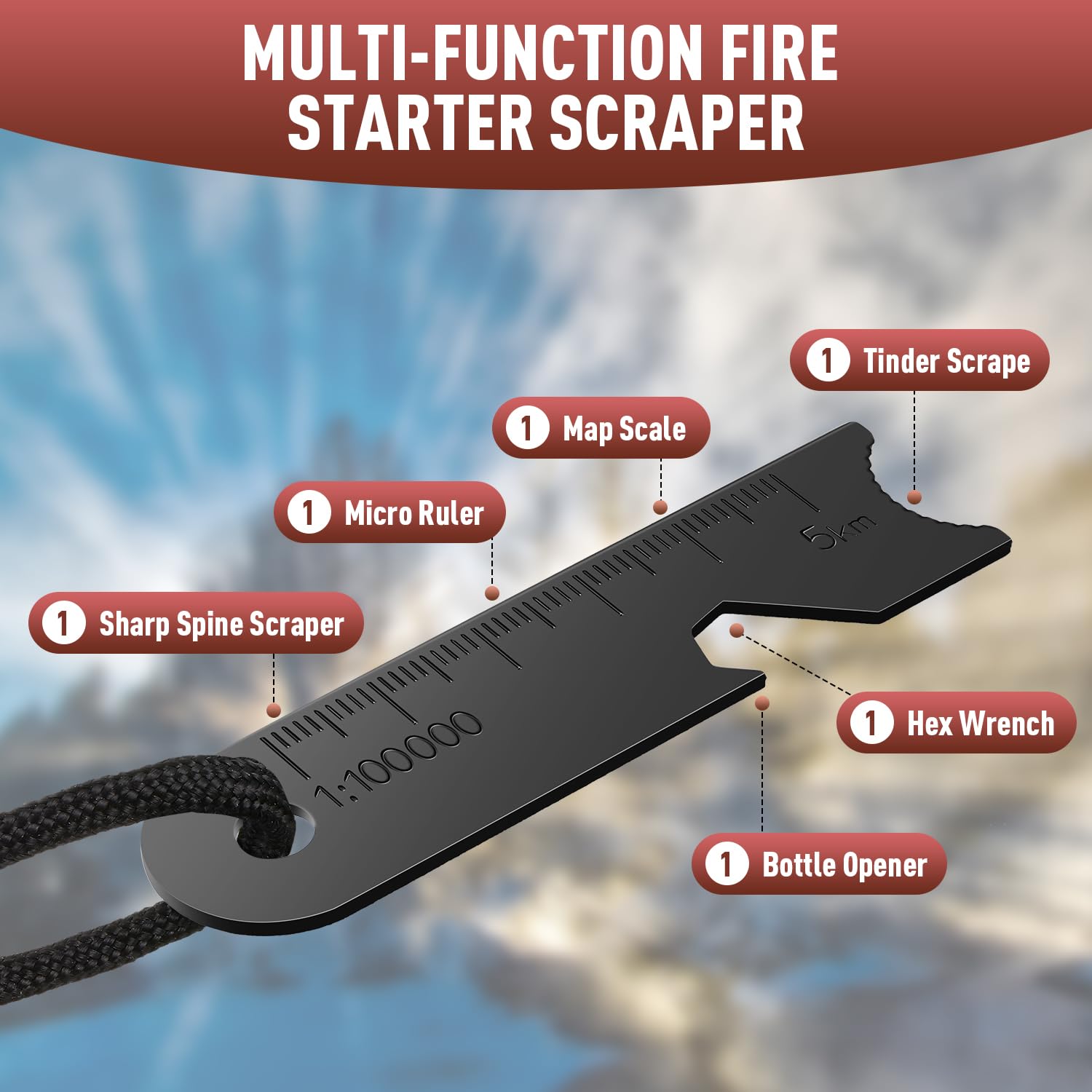 Bbto 30 Pcs Striker Scraper Ferrocerium Rod Scraper Steel Ferrocerium Rod Striker Flint Fire Starter With Keychain Ring For Surv