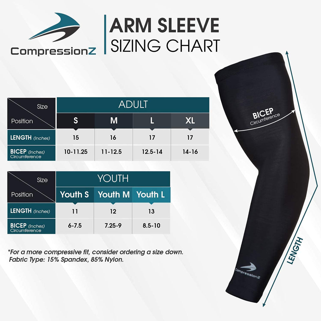 Arm Sleeves For Kids (1 Pair) Compression - Boys, Girls, Youth Basketball Shooter Sleeve - Best Elbow Warmers Protection For Foo