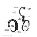 Gear Aid Heroclip Carabiner Gear Clip And Hook (Medium) For Camping, Backpack, And Garage Organization, Black And Blue, 2 Pack