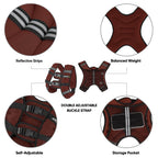 APEXUP 15lbs Weighted Vest Men Women, Weight Vest for Women Workout Equipment for Strength Training Running (Claret)