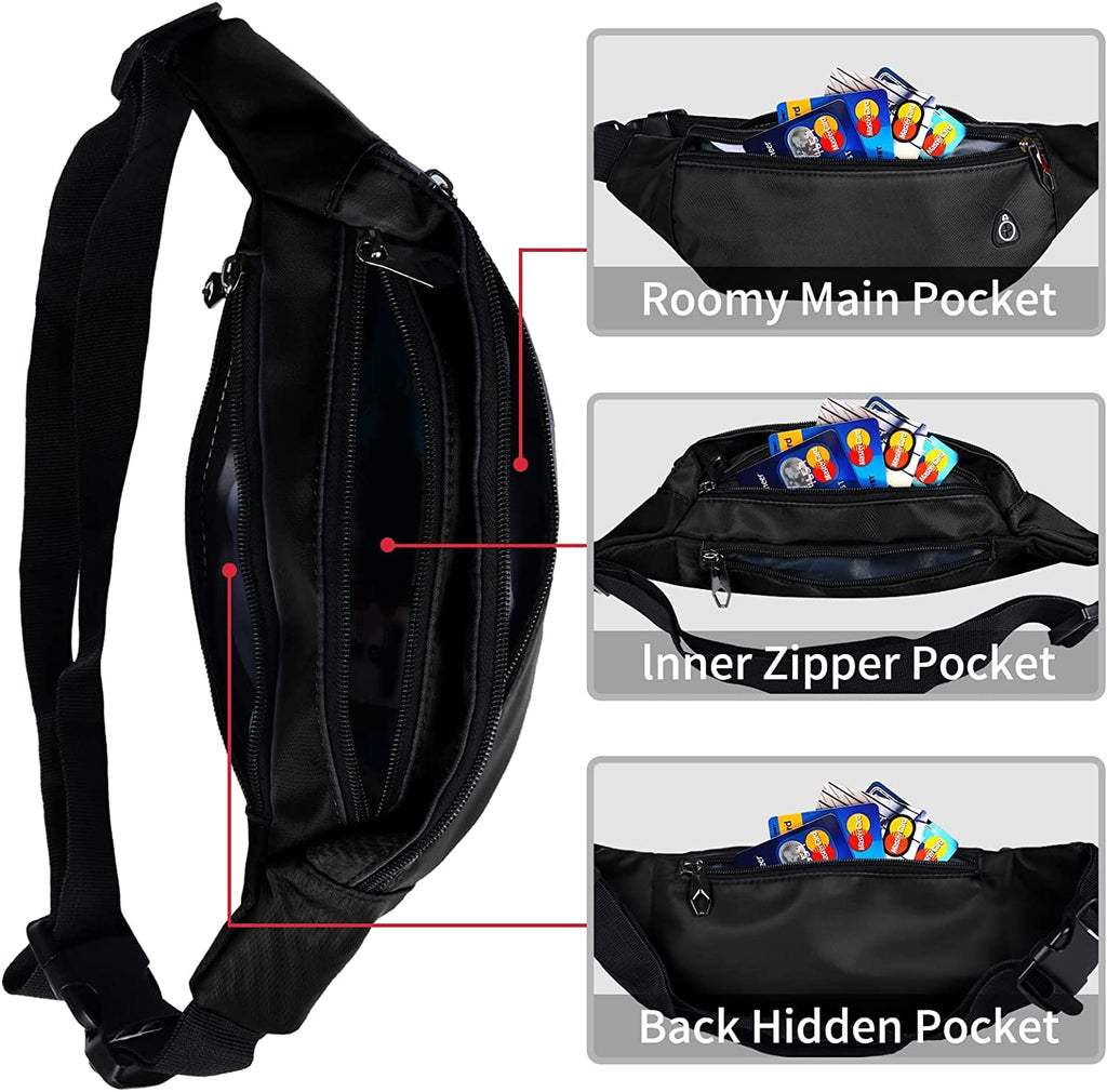 Fanny Packs For Men And Women, Waterproof Sports Waist Pack Bag For Travel Hiking Running Hands-Free