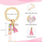 Letter Charm Accessories for Stanley Cup 1 PCS Cute Initial Keychain Handle Charm for Stanley Tumbler for Women Pink Letter F