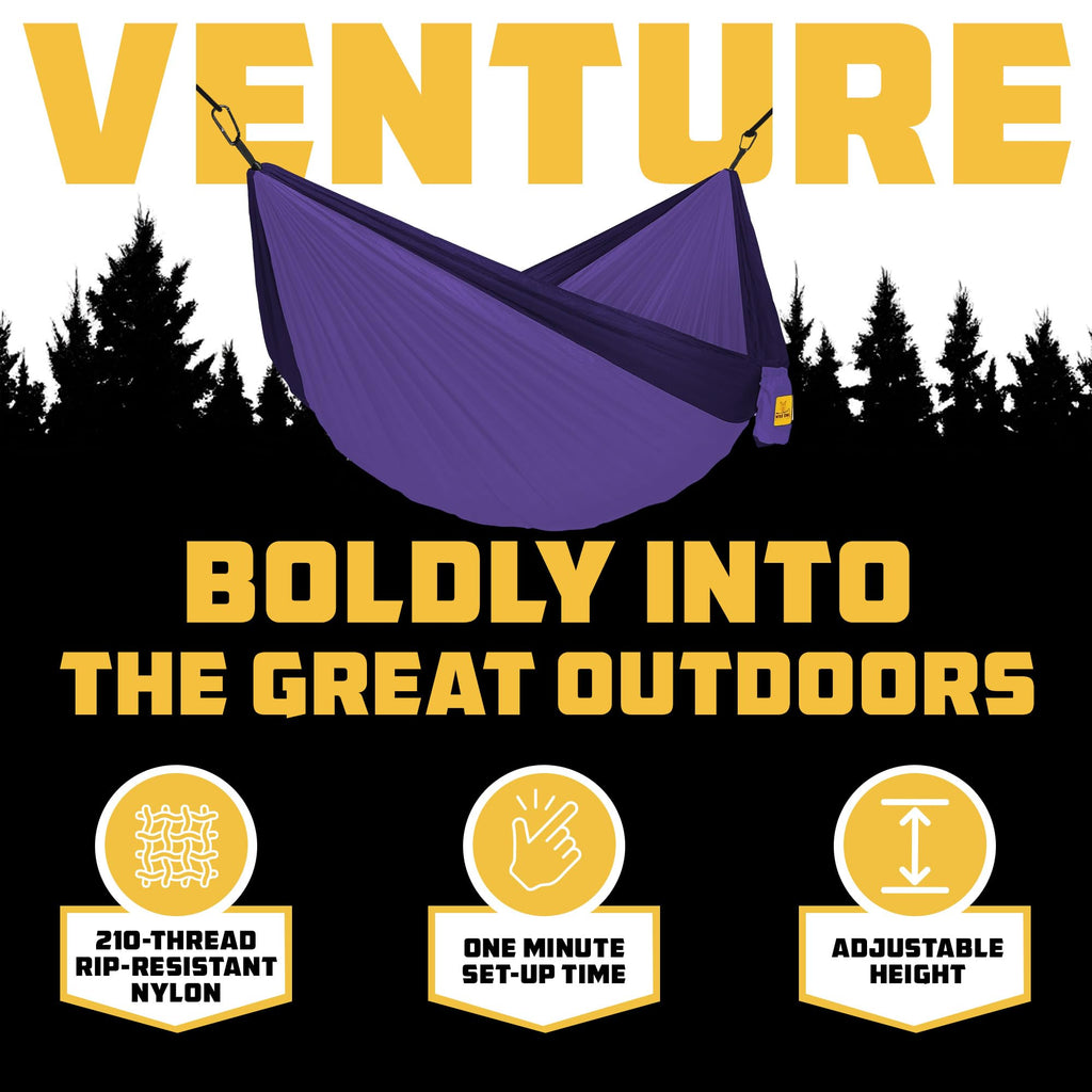 Wise Owl Outfitters Camping Hammock - Portable Hammock Double Hammock Camping up to 500lbs, Accessories for Outdoor, Indoor w/Tr