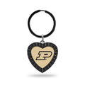 Rico Industries Ncaa Purdue Boilermakers Ncaa Rhinestone Heart Colored Keychain, Black, 3-Inches In Length